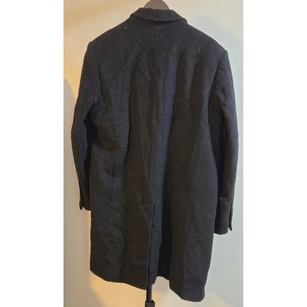 Michael Kors Mid-Length Single Breasted Overcoat Wool Cashmere Mens 40R Black